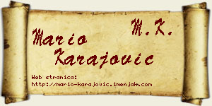 Mario Karajović vizit kartica